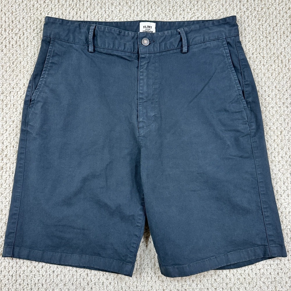 Flint and Tinder Chino Shorts 9" Mens 33 Dark Gray Casual Stretch Huckberry